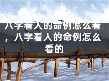八字看人的命例怎么看,八字看人的命例怎么看的