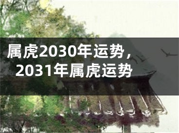 属虎2030年运势，2031年属虎运势