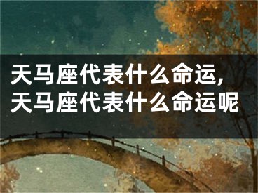 天马座代表什么命运,天马座代表什么命运呢