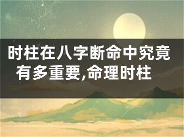 时柱在八字断命中究竟有多重要,命理时柱
