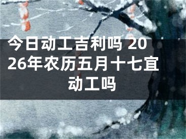 今日动工吉利吗 2026年农历五月十七宜动工吗