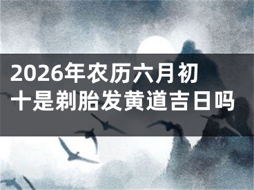 2026年农历六月初十是剃胎发黄道吉日吗