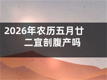 2026年农历五月廿二宜剖腹产吗