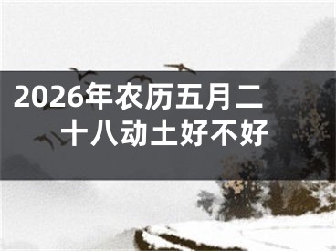 2026年农历五月二十八动土好不好