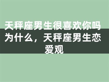 天秤座男生很喜欢你吗为什么，天秤座男生恋爱观