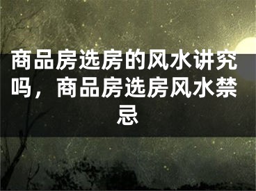 商品房选房的风水讲究吗,商品房选房风水禁忌