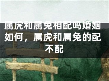 属虎和属兔相配吗婚姻如何,属虎和属兔的配不配