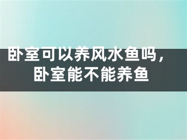 卧室可以养风水鱼吗，卧室能不能养鱼