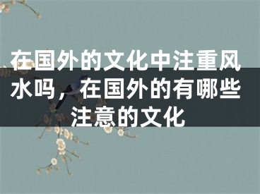 在国外的文化中注重风水吗,在国外的有哪些注意的文化