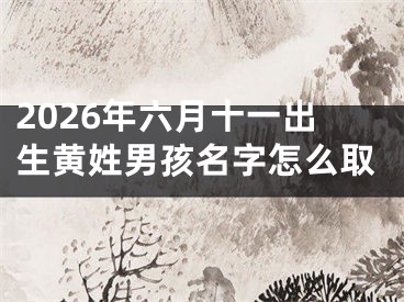 2026年六月十一出生黄姓男孩名字怎么取