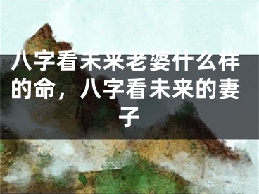 八字看未来老婆什么样的命,八字看未来的妻子