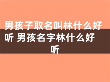 男孩子取名叫林什么好听 男孩名字林什么好听