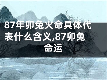 87年卯兔火命具体代表什么含义,87卯兔命运