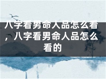 八字看男命人品怎么看,八字看男命人品怎么看的