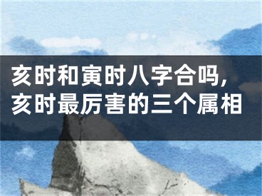 亥时和寅时八字合吗,亥时最厉害的三个属相