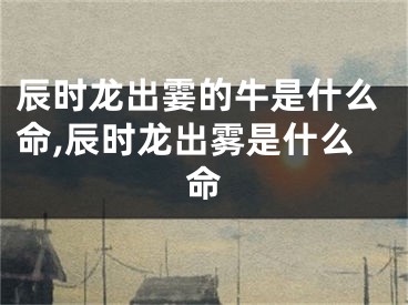 辰时龙出霎的牛是什么命,辰时龙出雾是什么命