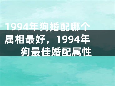 1994年狗婚配哪个属相最好，1994年狗最佳婚配属性