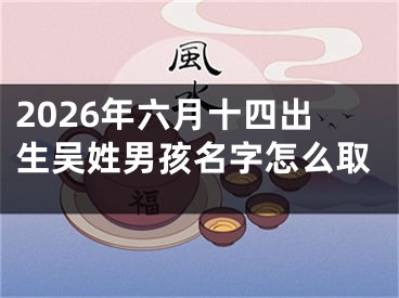 2026年六月十四出生吴姓男孩名字怎么取