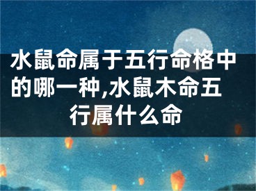 水鼠命属于五行命格中的哪一种,水鼠木命五行属什么命