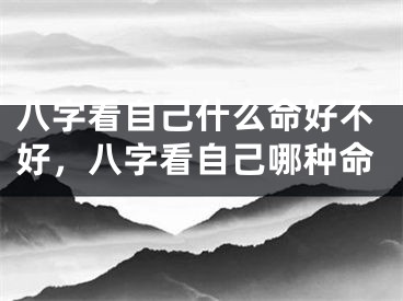 八字看自己什么命好不好,八字看自己哪种命