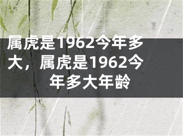 属虎是1962今年多大,属虎是1962今年多大年龄