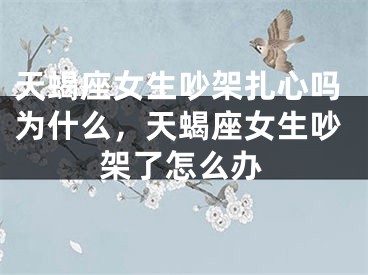 天蝎座女生吵架扎心吗为什么,天蝎座女生吵架了怎么办