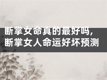 断掌女命真的最好吗,断掌女人命运好坏预测