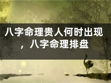 八字命理贵人何时出现，八字命理排盘