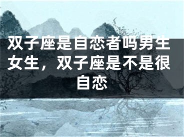 双子座是自恋者吗男生女生,双子座是不是很自恋