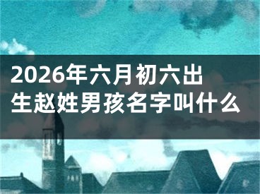 2026年六月初六出生赵姓男孩名字叫什么