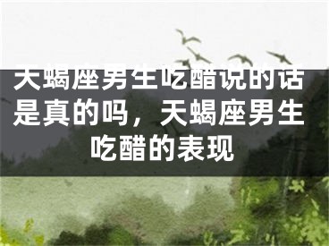 天蝎座男生吃醋说的话是真的吗，天蝎座男生吃醋的表现