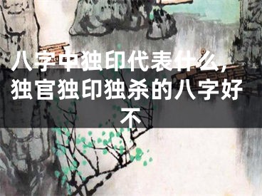 八字中独印代表什么,独官独印独杀的八字好不