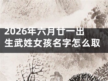 2026年六月廿一出生武姓女孩名字怎么取