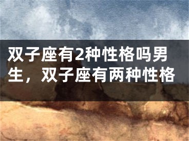 双子座有2种性格吗男生，双子座有两种性格