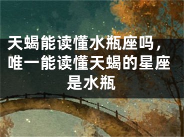 天蝎能读懂水瓶座吗，唯一能读懂天蝎的星座是水瓶