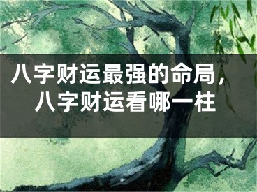 八字财运最强的命局，八字财运看哪一柱