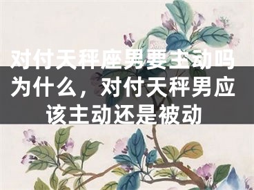 对付天秤座男要主动吗为什么，对付天秤男应该主动还是被动