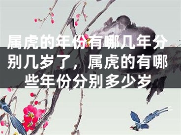 属虎的年份有哪几年分别几岁了，属虎的有哪些年份分别多少岁