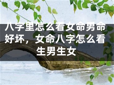 八字里怎么看女命男命好坏,女命八字怎么看生男生女