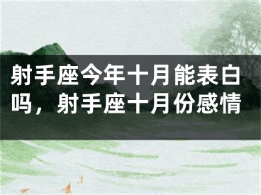 射手座今年十月能表白吗,射手座十月份感情