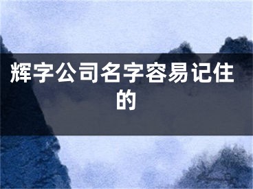 辉字公司名字容易记住的
