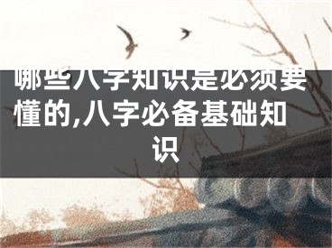 哪些八字知识是必须要懂的,八字必备基础知识