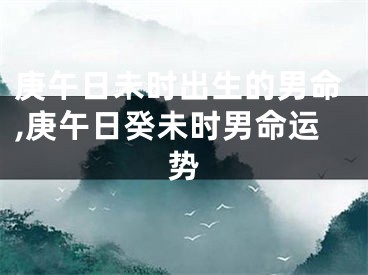 庚午日未时出生的男命,庚午日癸未时男命运势