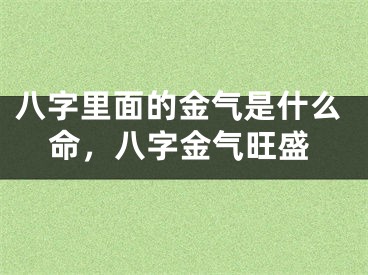 八字里面的金气是什么命，八字金气旺盛