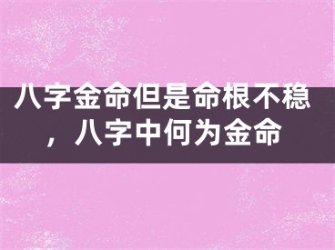 八字金命但是命根不稳，八字中何为金命