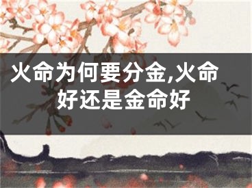 火命为何要分金,火命好还是金命好