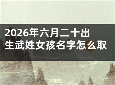 2026年六月二十出生武姓女孩名字怎么取