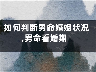 如何判断男命婚姻状况,男命看婚期