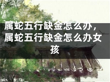 属蛇五行缺金怎么办，属蛇五行缺金怎么办女孩