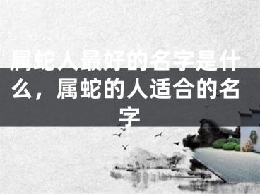 属蛇人最好的名字是什么,属蛇的人适合的名字